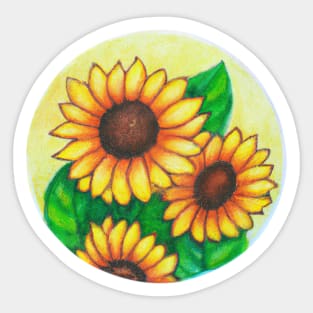 Watercolor Sunflowers Sticker